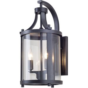 Niagara Outdoor 2 Light 14.75 inch Hammered Black Outdoor Sconce