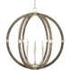 Bastian 6 Light 31 inch Chateau Gray/Contemporary Silver Leaf Orb Chandelier Ceiling Light