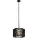 Estela 3 Light 16 inch Matte Black and French Gold Pendant Ceiling Light, Semi-Flush Convertible, Smithsonian Collaboration