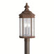 Kirkwood 3 Light 23 inch Tannery Bronze Outdoor Post Lantern