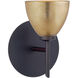 Divi 1 Light 5 inch Bronze Mini Sconce Wall Light in Halogen, Gold Foil Glass