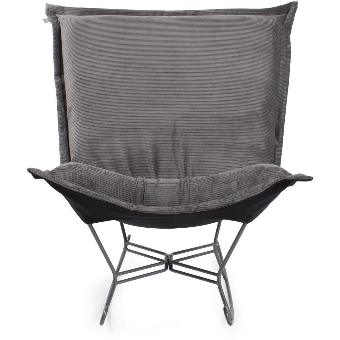 Pana 40 inch Charcoal Puff Rocker Ottoman