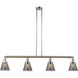 Franklin Restoration Small Cone 4 Light 50.88 inch Polished Nickel Island Light Ceiling Light in Plated Smoke Glass, Franklin Restoration