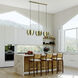 Zolana 3 Light 48 inch Antique Brass Linear Chandelier Ceiling Light, Extra Large