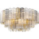 Addis 16 Light 32 inch Polished Chrome Flush Ceiling Light in Tronchi Glass Autumn
