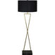 Marta 61.25 inch 100 watt Brass and Black Floor Lamp Portable Light