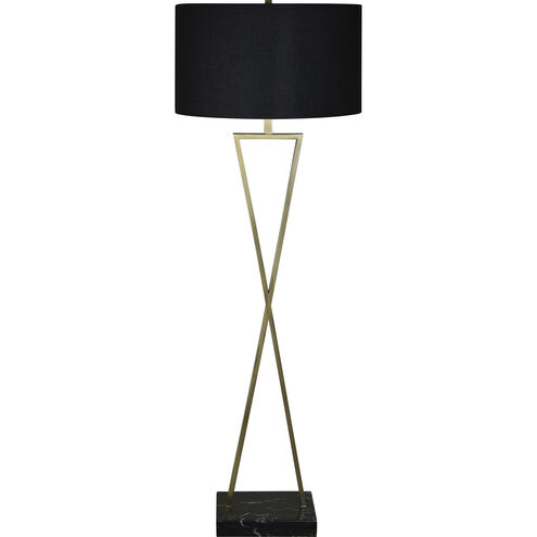 Marta 61.25 inch 100 watt Brass and Black Floor Lamp Portable Light