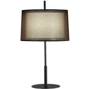 Saturnia 30 inch 150 watt Deep Patina Bronze Table Lamp Portable Light in Bronze Transparent With Ascot White