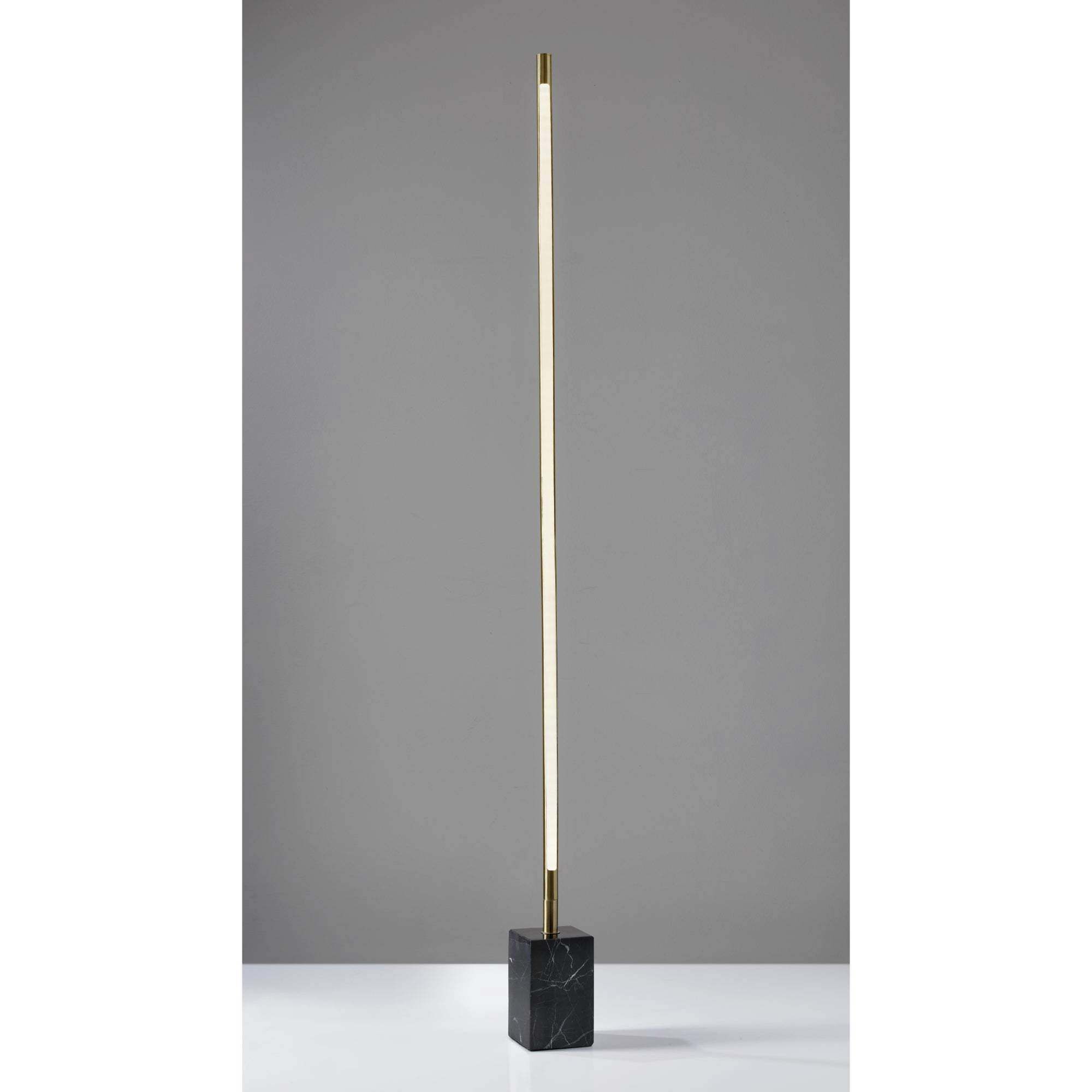 Felix 65 inch 30.00 watt Antique Brass and Black Marble Wall Washer Floor Lamp Portable Light 
