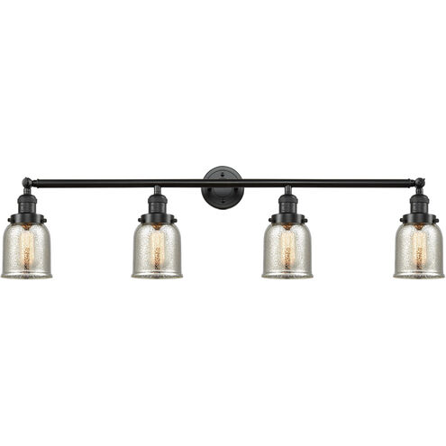 Franklin Restoration Small Bell 4 Light 43 inch Oil Rubbed Bronze Bath Vanity Light Wall Light in Silver Plated Mercury Glass, Franklin Restoration