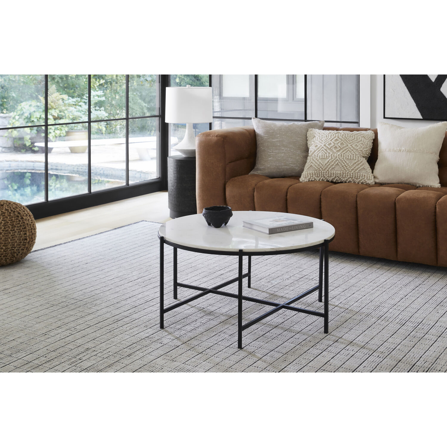 Carre 108 X 72 inch Black Rug in 6 X 9, Rectangle