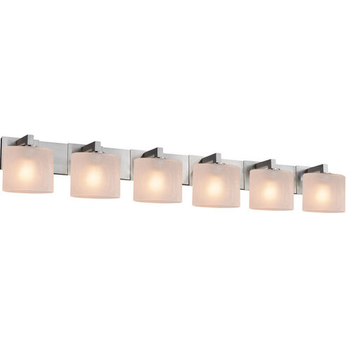 Fusion LED 55.5 inch Brushed Nickel Bath Bar Wall Light in 4200 Lm LED, Square with Flat Rim, Opal Fusion, Modular