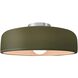 Radiance LED 16 inch Matte Green and Brushed Nickel Semi Flush Ceiling Light
