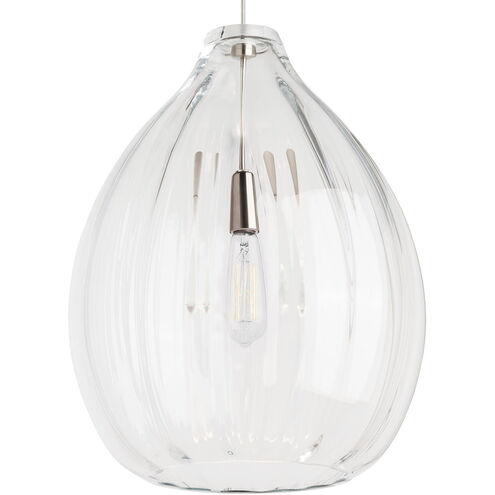 Harper 1 Light 16 inch Satin Nickel Pendant Ceiling Light in Incandescent, Clear Glass