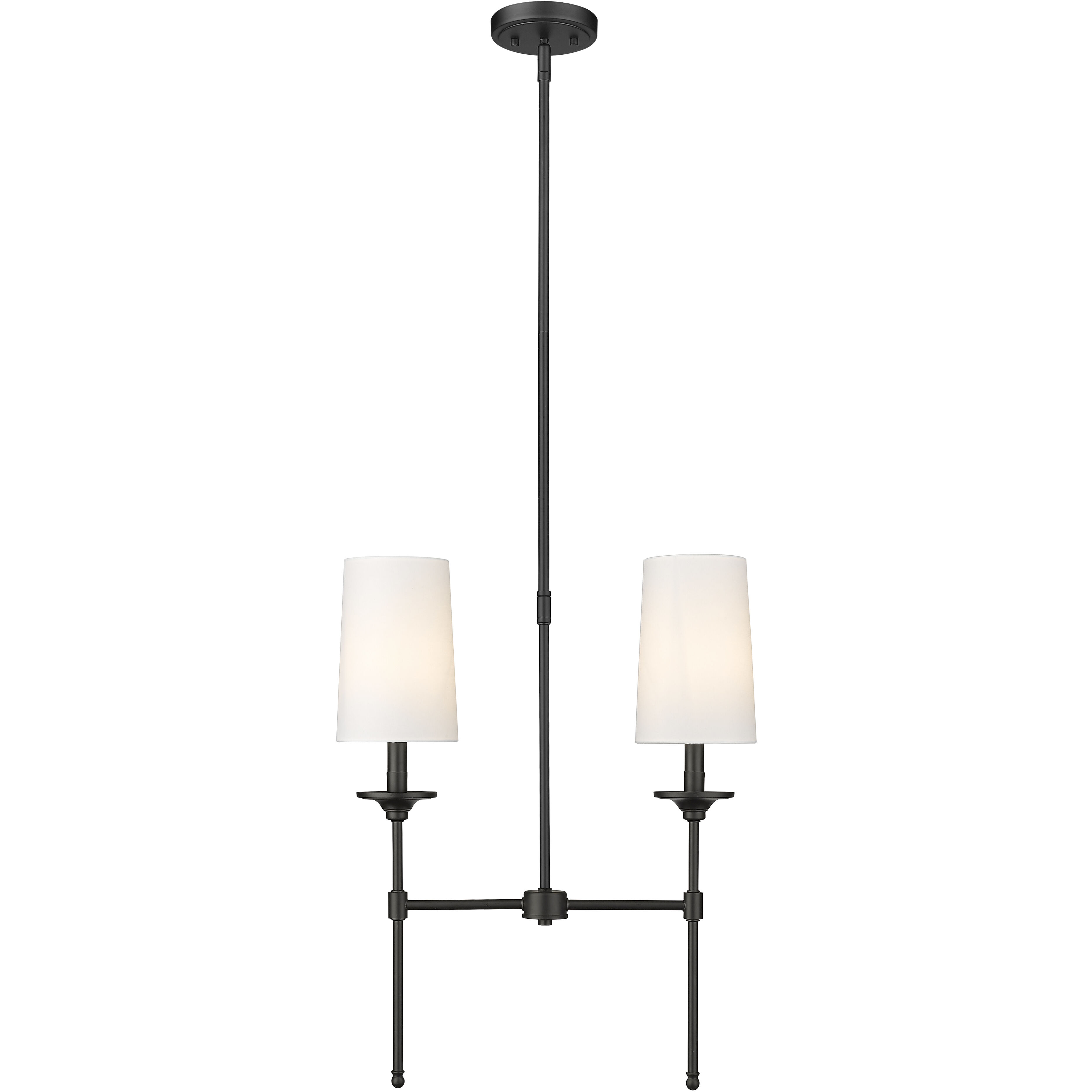 Emily 2 Light 19 inch Matte Black Linear Chandelier Ceiling Light