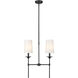 Emily 2 Light 19 inch Matte Black Linear Chandelier Ceiling Light