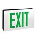 Die-Cast 2 inch Aluminum / Green LED Exit Sign Ceiling Light in Double-Faced, with Battery Backup, Black Housing