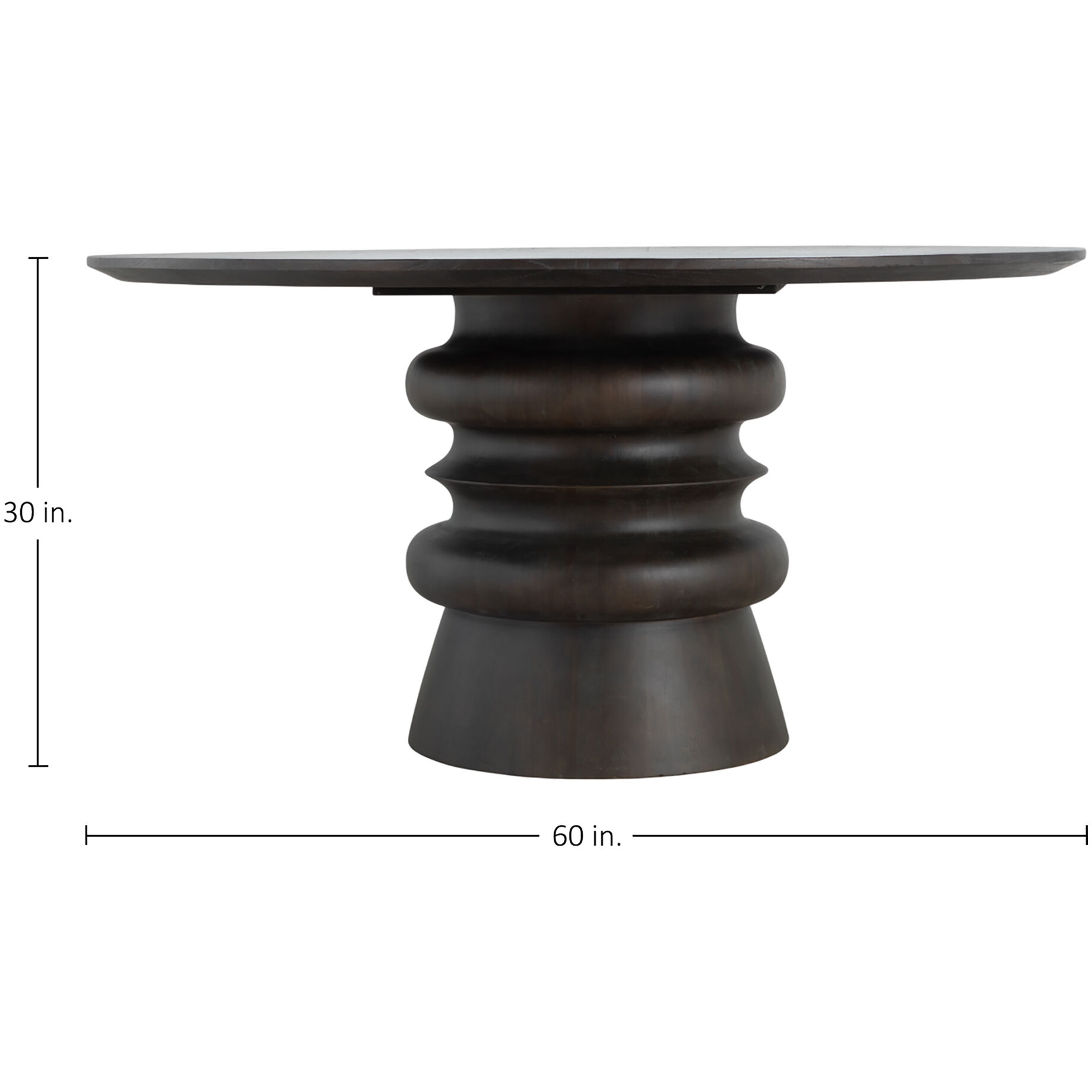 Teva 60 X 60 inch Cerused Forest Black Dining Table