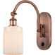 Ballston Hadley LED 5.3 inch Antique Copper Sconce Wall Light in Matte White Glass