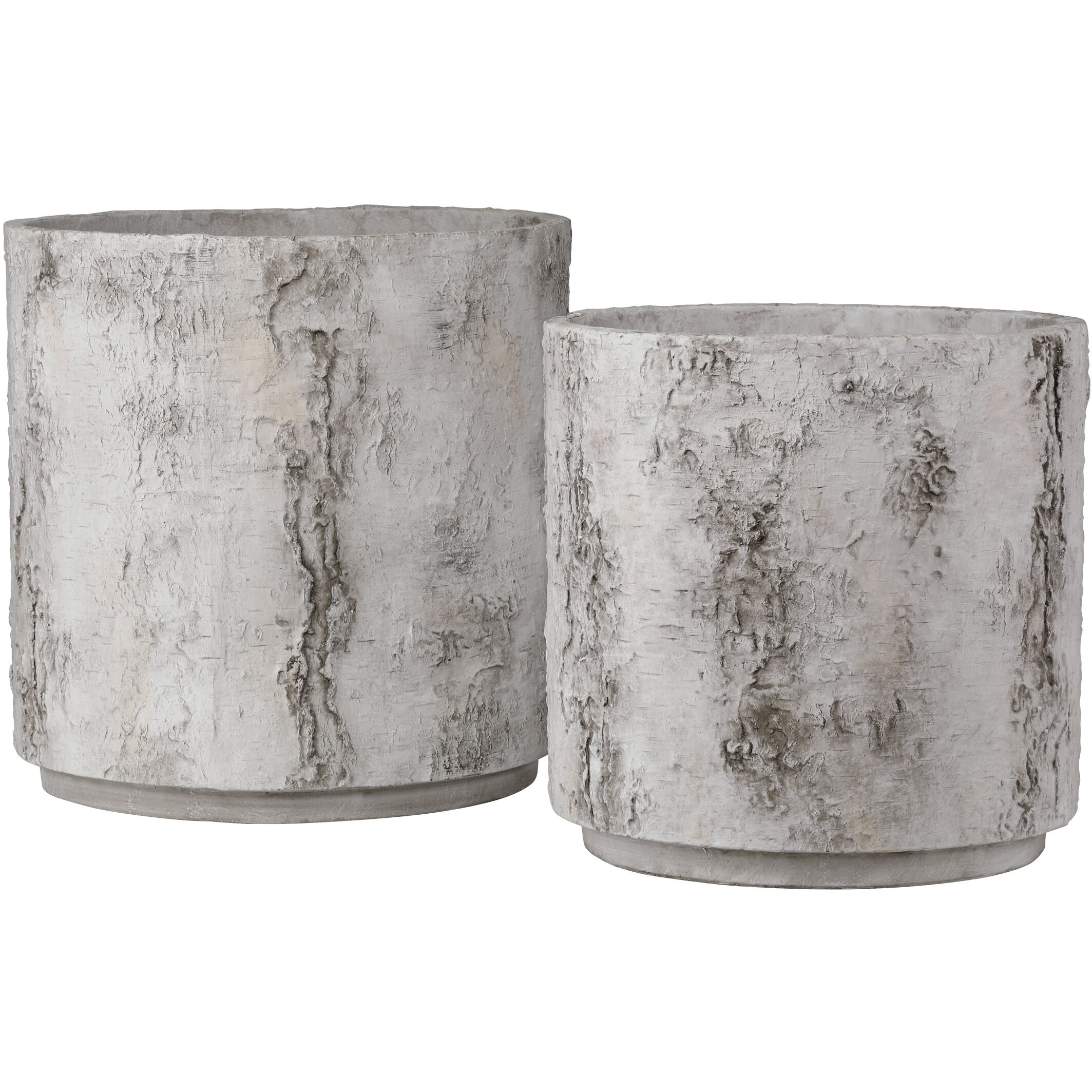 Faux Birch Black/Beige/Pale Gray Planter, Small