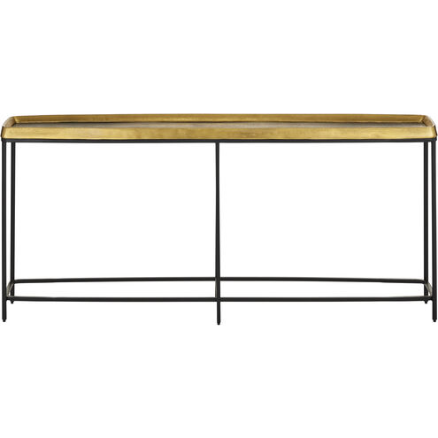Tanay 69 inch Antique Brass and Graphite and Black Console Table