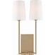 Lena 2 Light 10 inch Vibrant Gold Sconce Wall Light