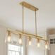Calhoun 5 Light 40 inch Warm Brass Linear Chandelier Ceiling Light, Essentials