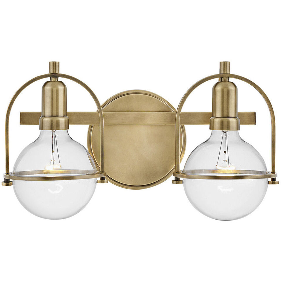 Somerset 2 Light 16 inch Heritage Brass Vanity Light Wall Light