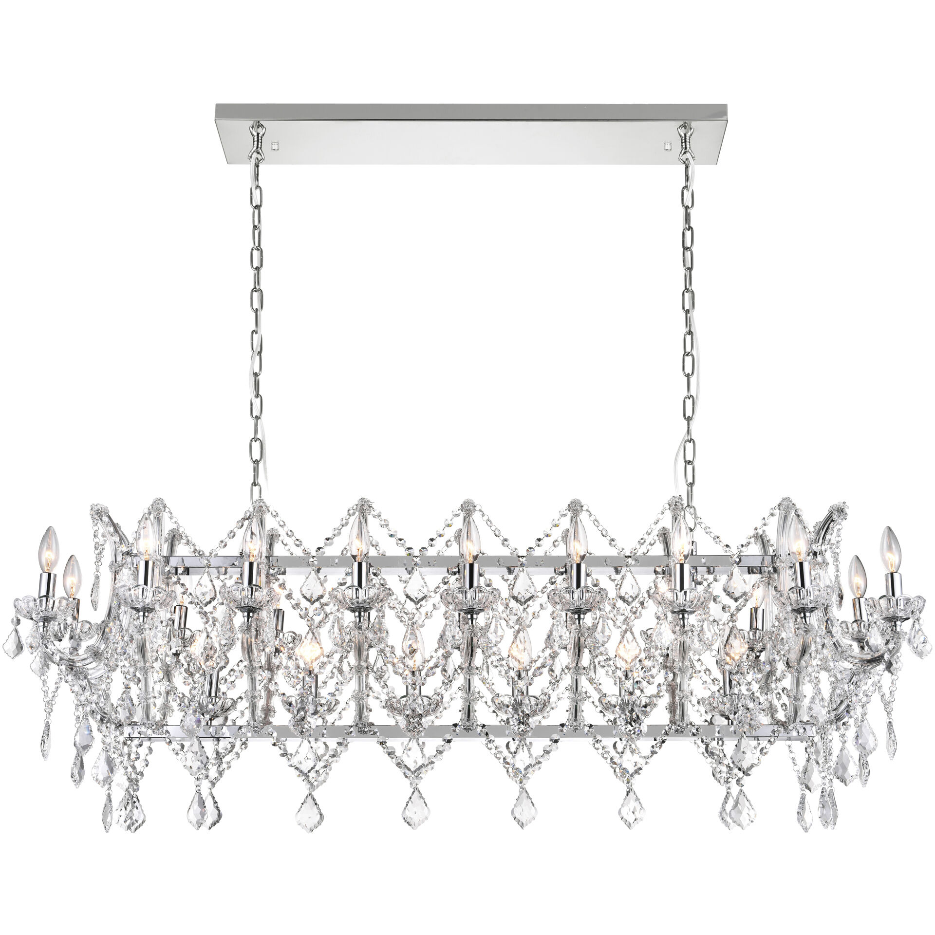 Aleka 24 Light 17 inch Chrome Candle Chandelier Ceiling Light