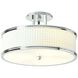 Prism 3 Light 16.75 inch Satin Brass with White Flush Mount Ceiling Light