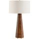 McCaffrey 29.5 inch 100 watt Burl Wood and Antique Brass Table Lamp Portable Light