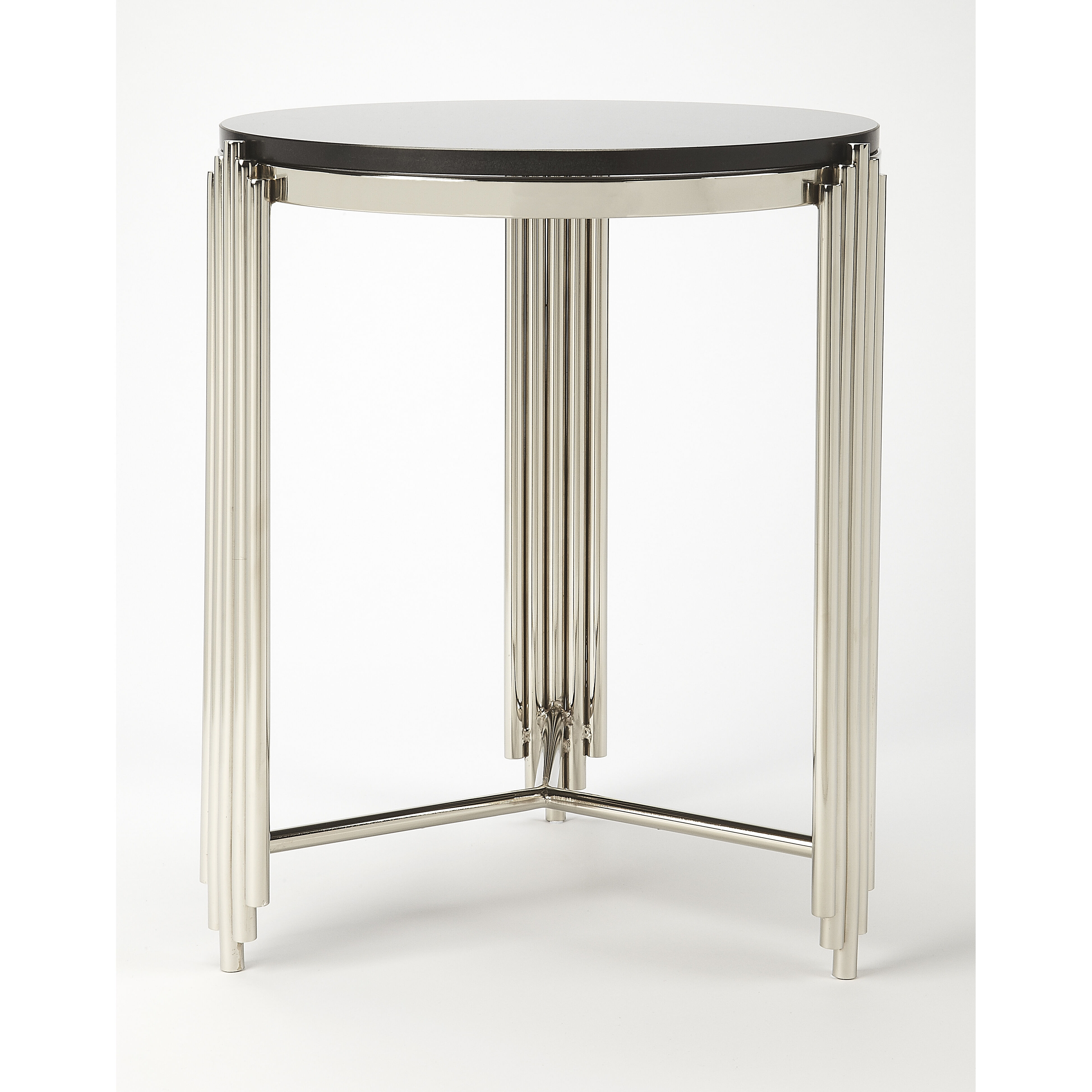 Khalifa Black Granite 23 X 18 inch Metalworks Accent Table