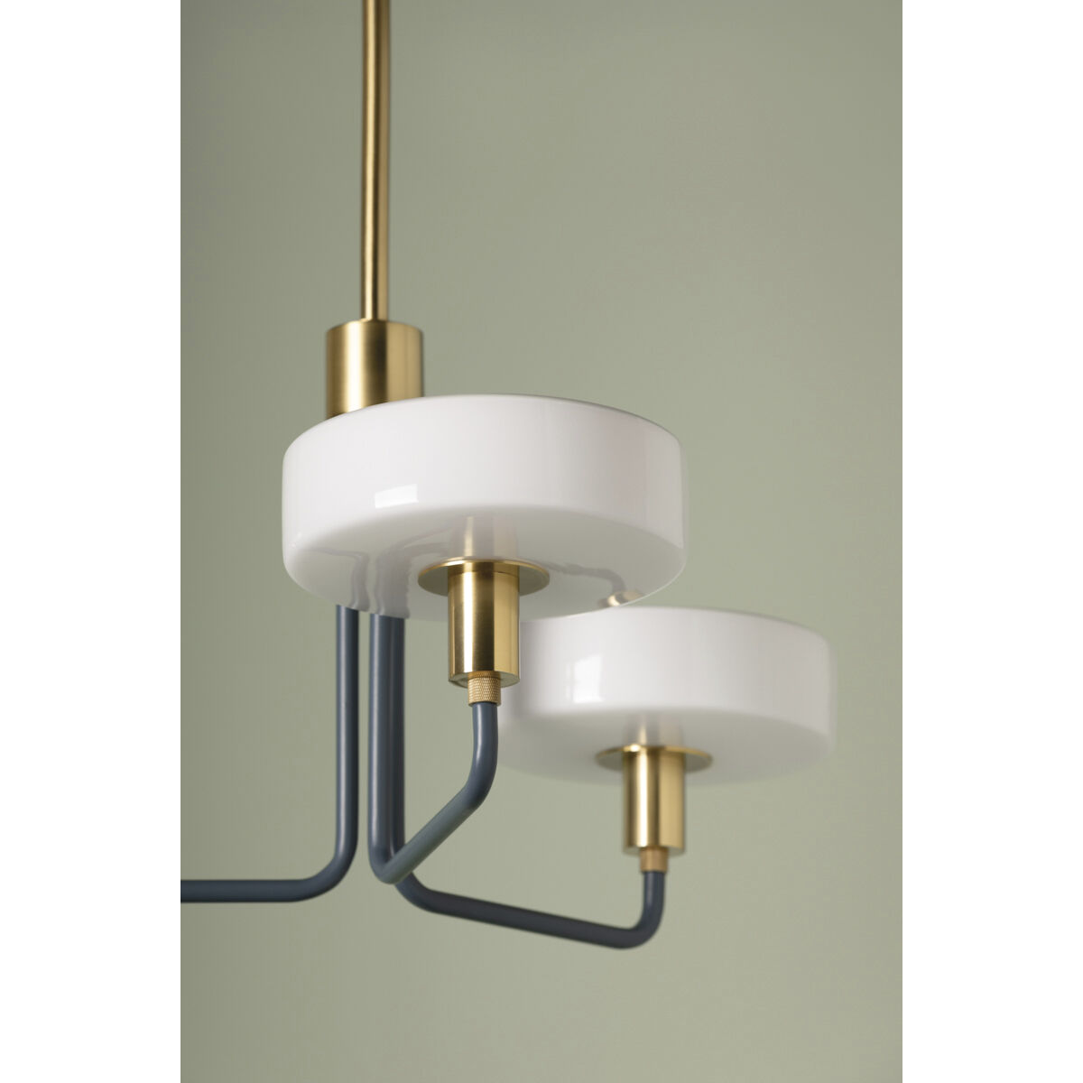 Aston 3 Light 24.25 inch Aged Brass/Slate Blue Chandelier Ceiling Light