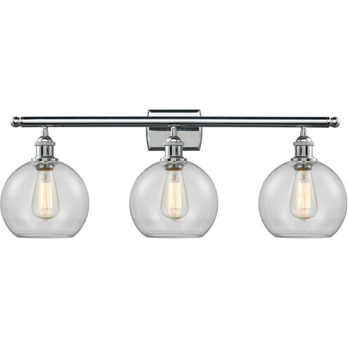 Ballston Athens 3 Light 26 inch Polished Chrome Bath Vanity Light Wall Light in Clear Glass, Ballston