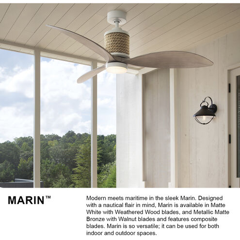 Marin 60 inch Metallic Matte Bronze with Walnut Blades Fan