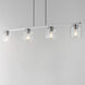 Scoop 4 Light 46 inch Polished Chrome Linear Pendant Ceiling Light in Clear