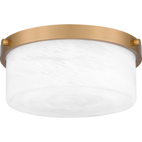 Levine 2 Light 12 inch Aged Brass Flush Mount Ceiling Light