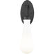 Downtown Urban Owego Armed Sconce Wall Light in Matte Black, Gloss White Glass