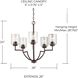 Carter 5 Light 26 inch Bronze Chandelier Ceiling Light