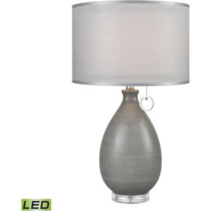 Clothilde 26 inch 9.00 watt Gray with Clear Table Lamp Portable Light