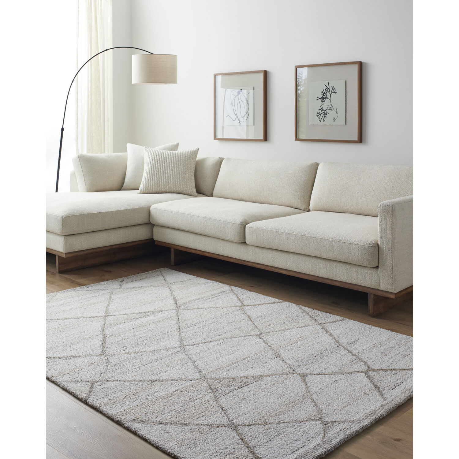 Berna 36 X 24 inch Off-White/Light Beige Handmade Rug in 2 x 3