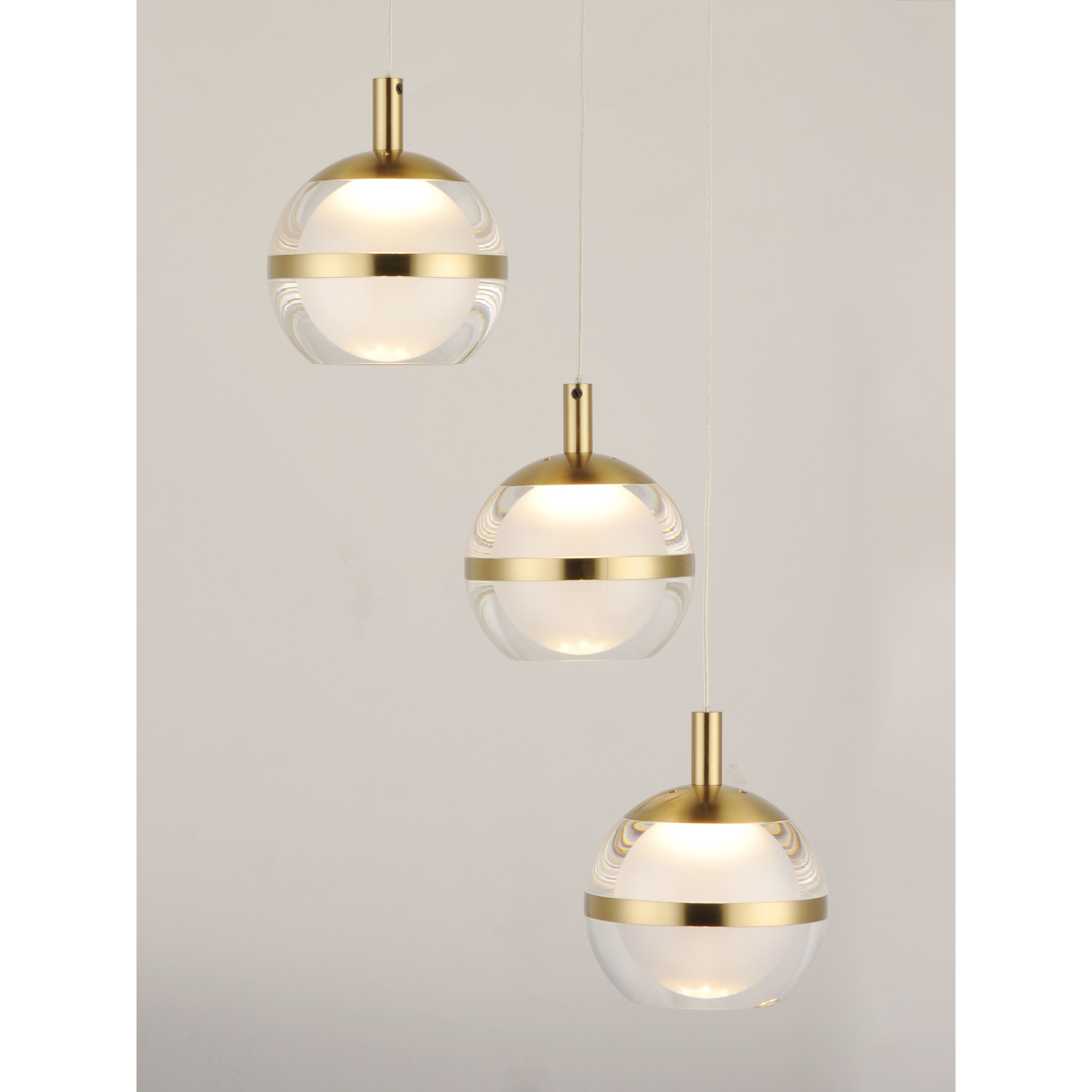 Swank LED 11.75 inch Natural Aged Brass Multi-Light Pendant Ceiling Light