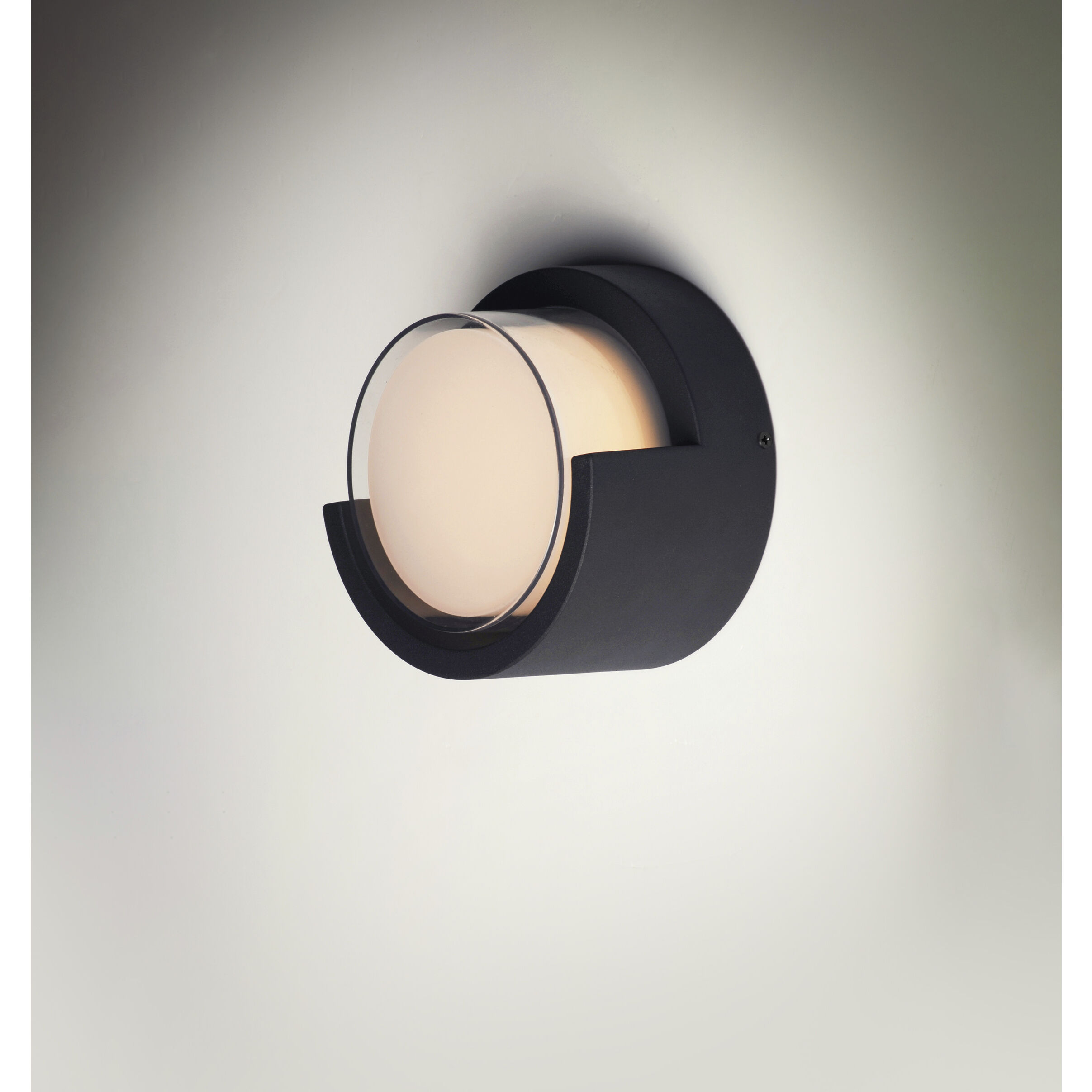 Eyebrow LED 7 inch Black Outdoor Wall Mount