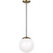 Leo - Hanging Globe LED 10 inch Satin Brass Pendant Ceiling Light