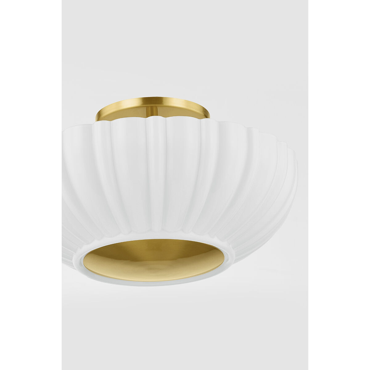 Anne 2 Light 15 inch Aged Brass Flush Mount Ceiling Light