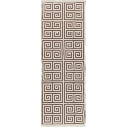 Picnic 96 X 30 inch Dark Brown, Cream Rug