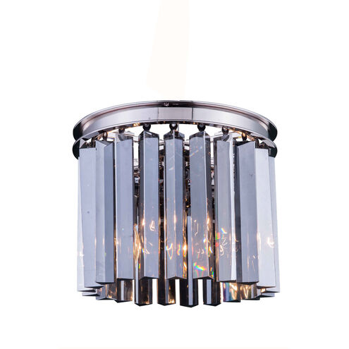 Sydney 3 Light 12 inch Polished Nickel Flush Mount Ceiling Light in Silver Shade, Urban Classic