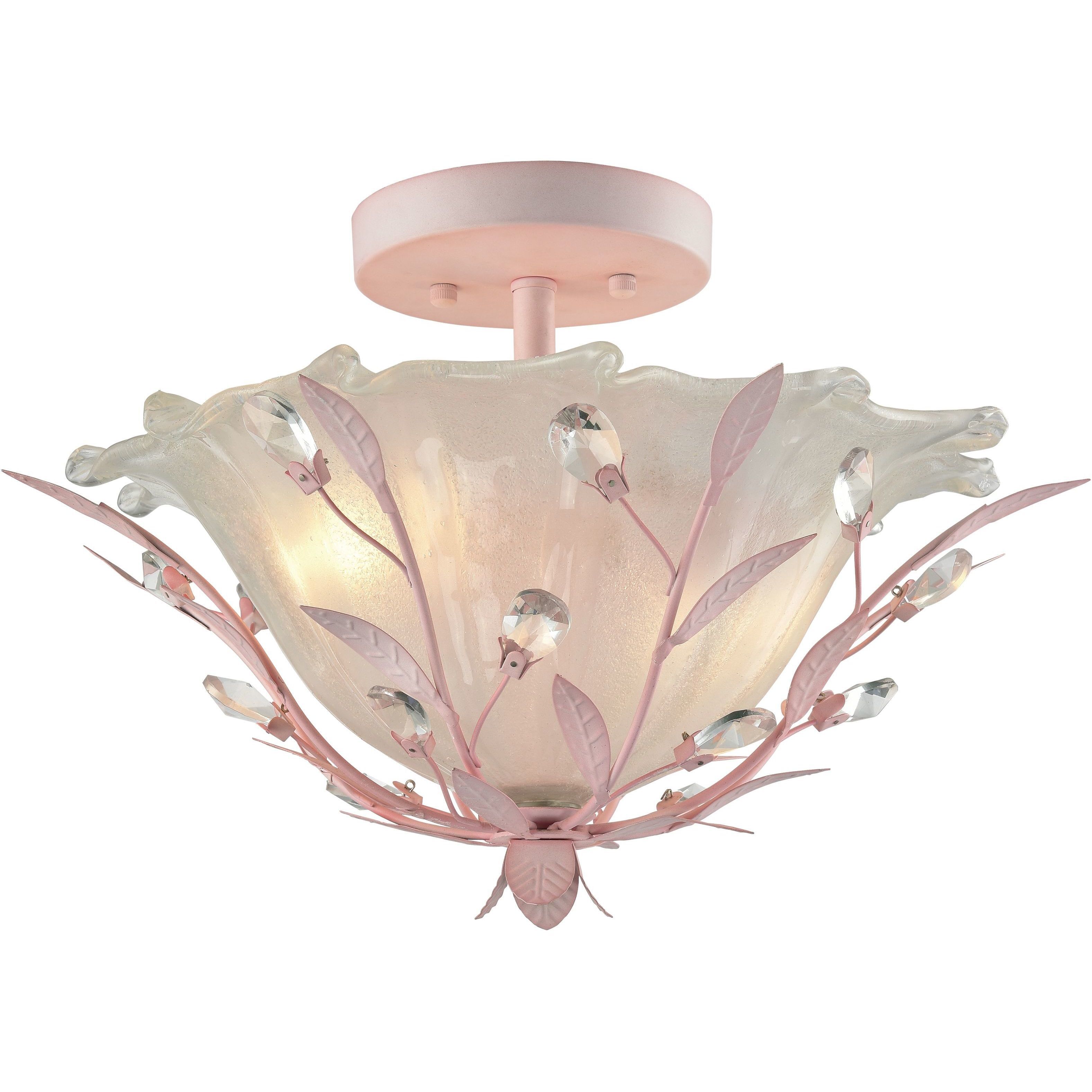Circeo 2 Light 17 inch Light Pink Semi Flush Mount Ceiling Light