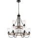 Paladin 9 Light 32 inch Matte Black Chandelier Ceiling Light in Clear Glass 