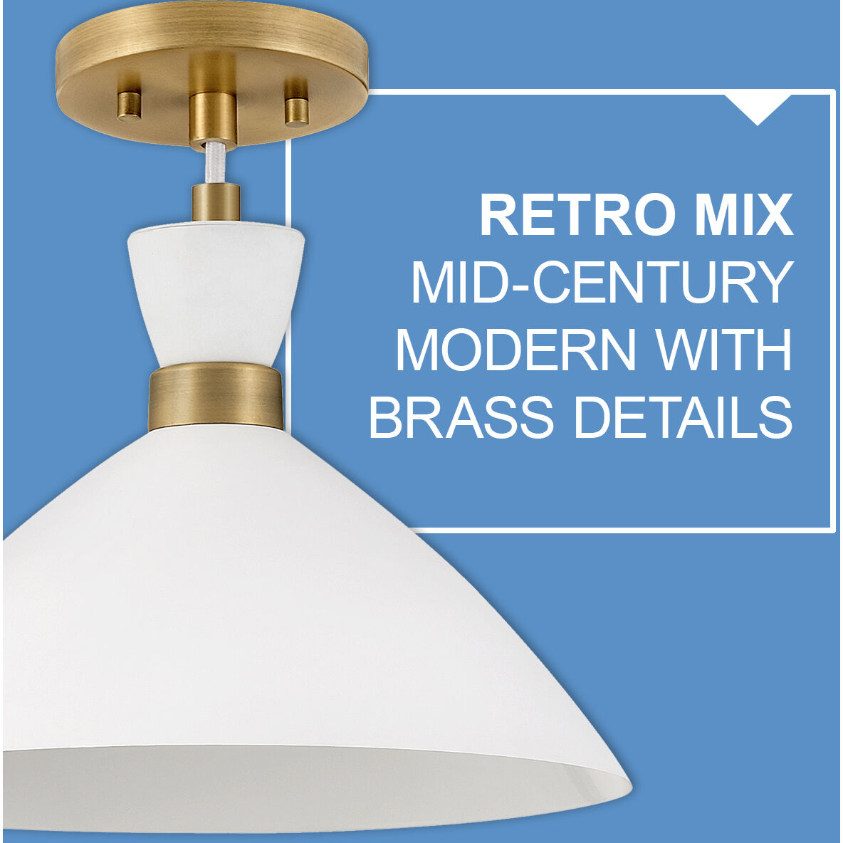 Simon LED 13 inch Black with Heritage Brass accents Pendant Ceiling Light, Semi-Flush Mount